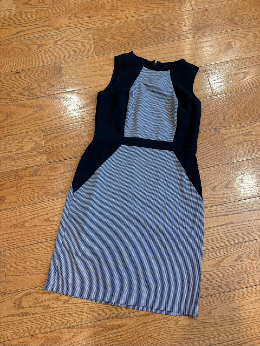 Ann Taylor Petite Sheath Dress Size 0P Houndstooth Career Office Siren Workwear